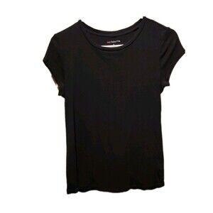 Liz Claiborne, Black Cotton Short Sleeve T Shirt, Womens Size M